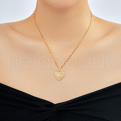 Fashionable Brass Micro Pave Clear Cubic Zirconia Heart Pendant Necklaces GG1510-1-1