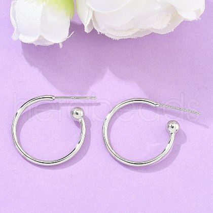 Brass Stud Earrings EJEW-L245-001P-1