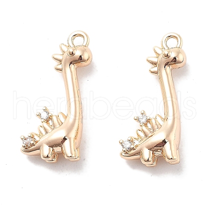 Brass Micro Pave Clear Cubic Zirconia Pendants KK-M102-39G-1