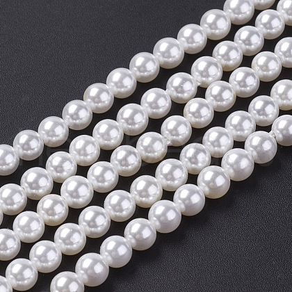 Shell Pearl Bead Strands BSHE-P023-3mm-1