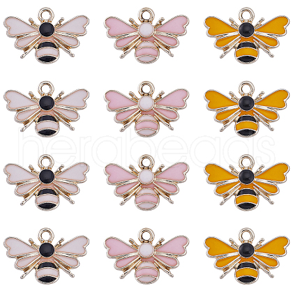 SUNNYCLUE 30Pcs 3 Colors Alloy Enamel Pendants ENAM-SC0004-26G-1