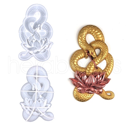 DIY Snake & Lotus Wall Decoration Silicone Molds SNAK-PW0001-20B-1