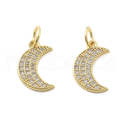 Brass Micro Pave Cubic Zirconia Charms KK-C092-23C-G-1