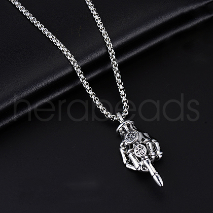 Alloy Pendant 201 Stainless Steel Chain Necklaces for Men FS-WG147E5-12-1