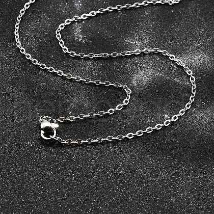 Tarnish Resistant 304 Stainless Steel Women Chain Necklaces NJEW-C079-01C-1