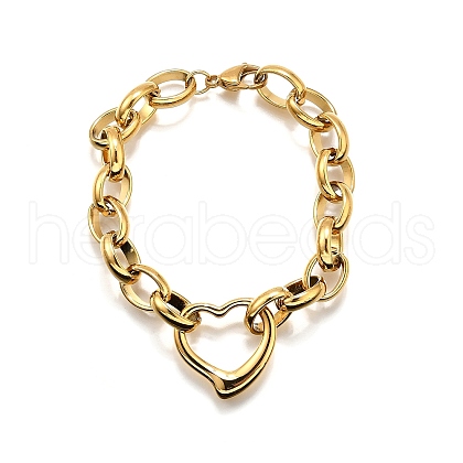 304 Stainless Steel Charm Bracelets BJEW-Q050-02G-1