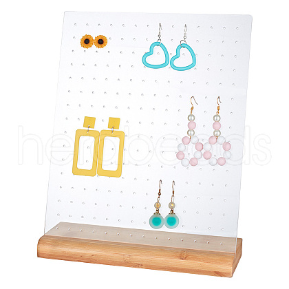 Transparent Acrylic Slant Back Earring Display Stands FIND-WH0152-30-1