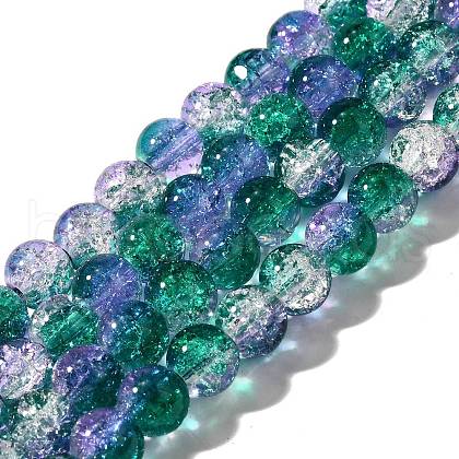 Crackle Glass Beads Strands CCG-C002-8mm-03-1