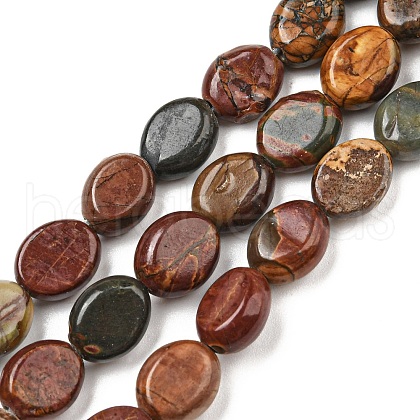 Natural Polychrome Jasper/Picasso Stone/Picasso Jasper Beads Strands G-E444-46B-1