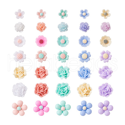 Craftdady 700Pcs 7 Styles Opaque Resin Cabochons CRES-CD0001-07-1