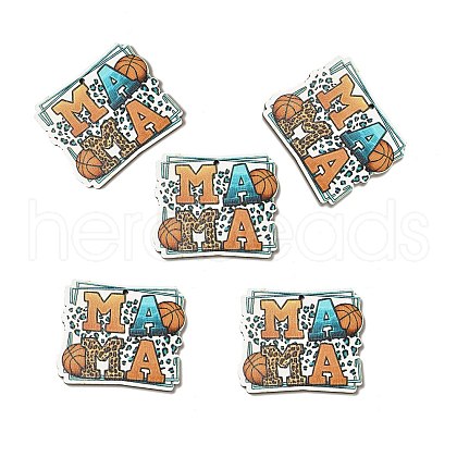 Mother's Day Single Face Printed Aspen Wood Pendants WOOD-G014-37-1
