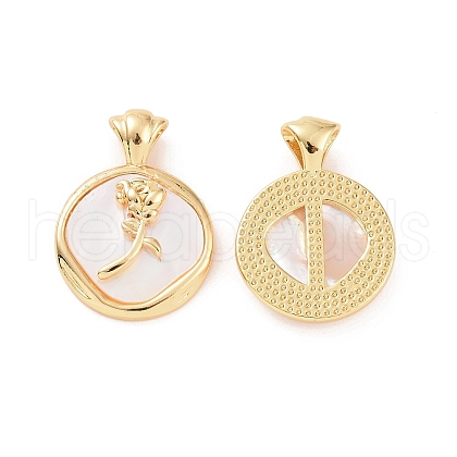 Brass Shell Pendants KK-E068-VC132-1