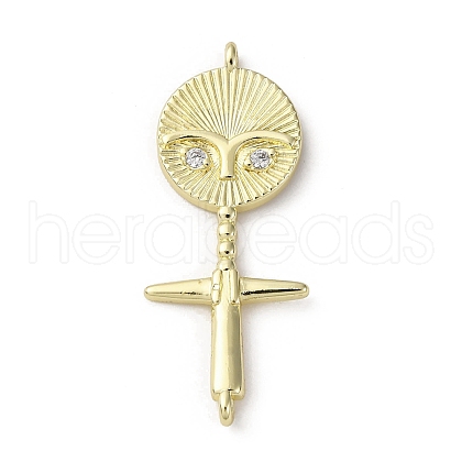 Brass Micro Pave Cubic Zirconia Pendants KK-Q070-01A-G-1