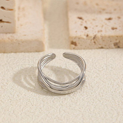 Stainless Steel Cuff Rings for Women UA7305-1-1