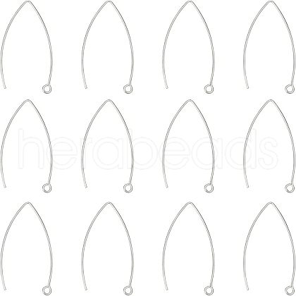 Unicraftale 304 Stainless Steel Marquise Ear Wire STAS-UN0015-62-1