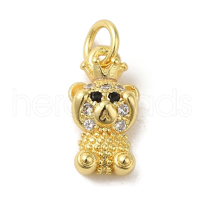 Brass Micro Pave Clear Cubic Zirconia Pendants KK-R162-004E-G-1