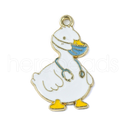 Light Gold Tone Alloy Enamel Pendants ENAM-C013-01E-1