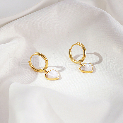 Stylish Heart Stainless Steel Hoop Earrings CL8045-2-1