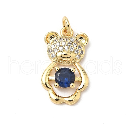 Brass Micro Pave Cubic Zirconia Pendants KK-Q068-04A-1