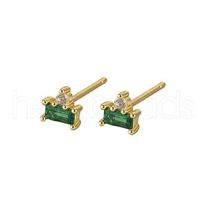S925 Sterling Silver Rectangle Stud Earrings SC5320-2-1