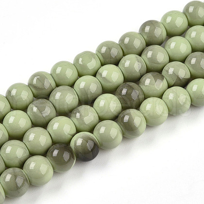 Baking Painted Glass Beads Strands DGLA-N013-8mm-05-1