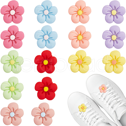 CRASPIRE 24Pcs 8 Colors Resin Shoe Decorations DIY-CP0010-15-1