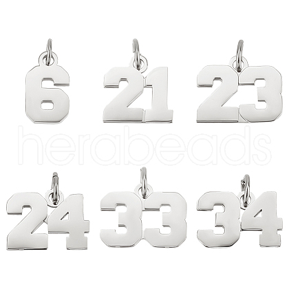 Unicraftale 6Pcs 6 Style 316 Surgical Stainless Steel Charms STAS-UN0040-38P-1