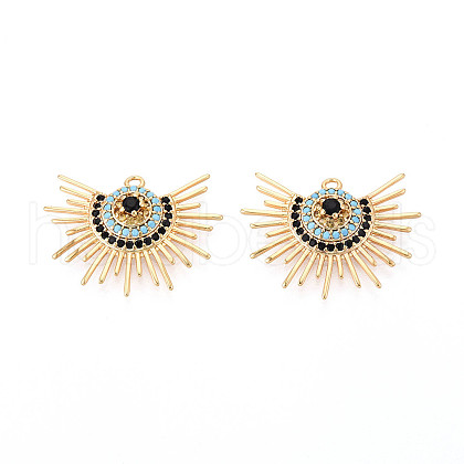 Brass Micro Pave Cubic Zirconia Pendants KK-N263-56G-1