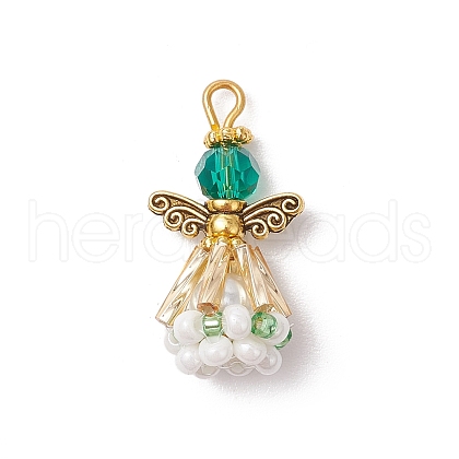 Faceted Glass Pendants PALLOY-MZ00586-04-1