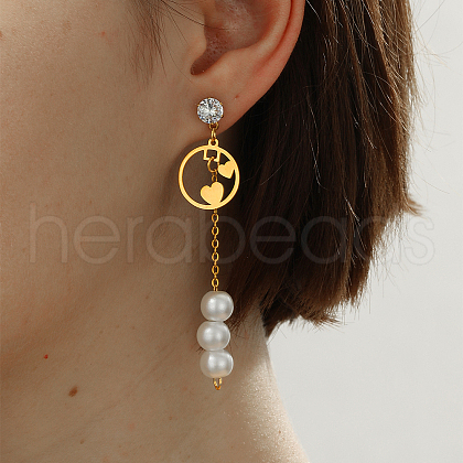 Sweet Tassel Stainless Steel Stud Earrings SA4259-1-1