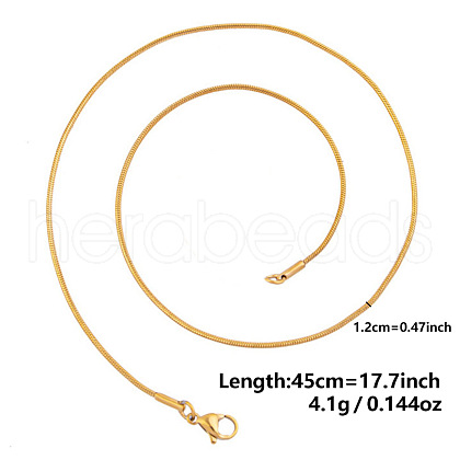 1.2MM Unisex 304 Stainless Steel Snake Chains Necklaces YO4082-2-1