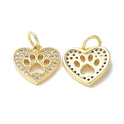 Brass Micro Pave Cubic Zirconia Pendants KK-R148-01G-1