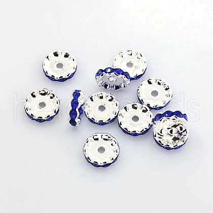 Brass Grade A Rhinestone Spacer Beads RSB160NF-15-1