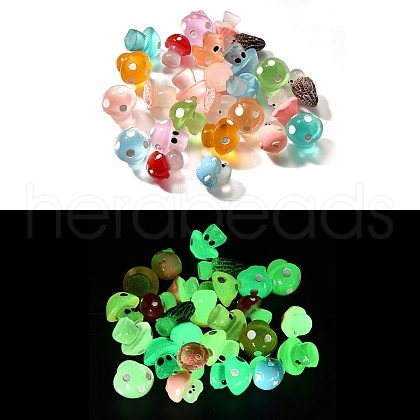 26Pcs 13 Styles Luminous Resin Mushroom Desk Decoration FIND-XCP0003-22-1