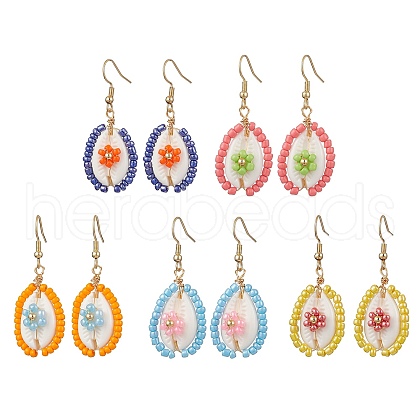 Shell Dangle Earrings EJEW-MZ00241-1