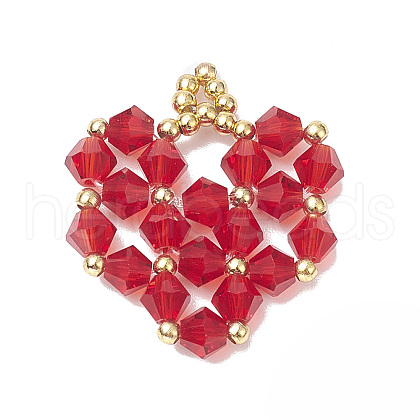 Glass Beaded Pendants PALLOY-TA00034-1