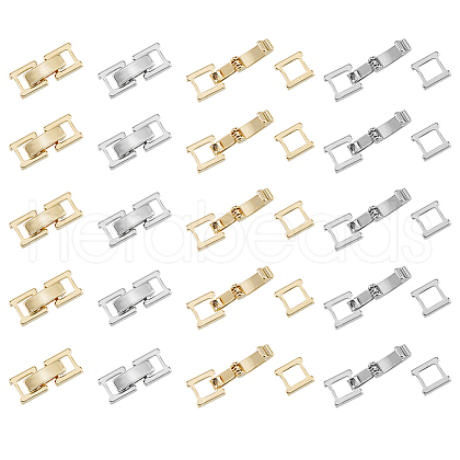 SUPERFINDINGS 20Pcs 2 Colors Eco-Friendly Brass Watch Band Clasps KK-FH0007-68-1