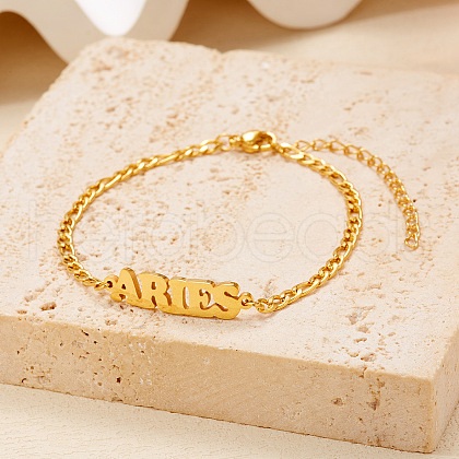 12 Constellations 304 Stainless Steel Link Bracelets WG30A6D-07-1