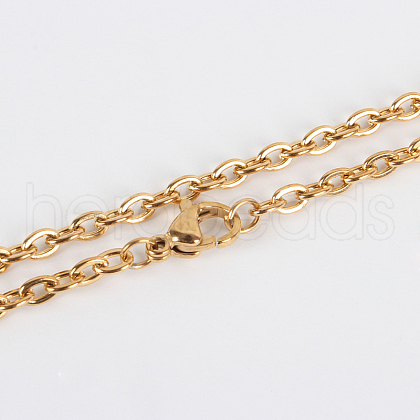 304 Stainless Steel Cable Chain Necklace Making STAS-P045-04G-1