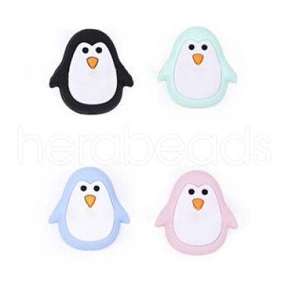12Pcs 4 Colors Cartoon Penguin Silicone Beads JX702A-1