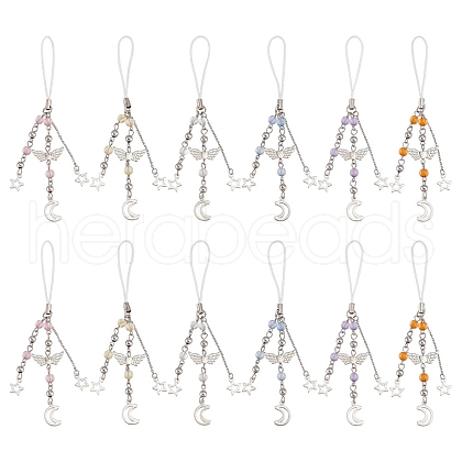 Alloy & Acrylic Mobile Straps HJEW-GO00063-1