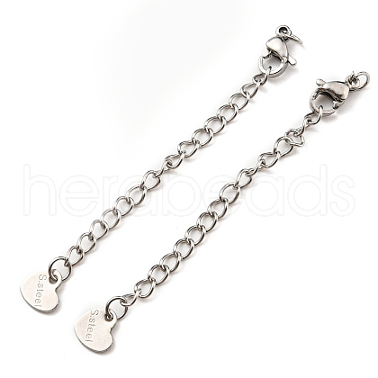 Tarnish Resistant 304 Stainless Steel Curb Chain Extender X-STAS-G310-06P-1