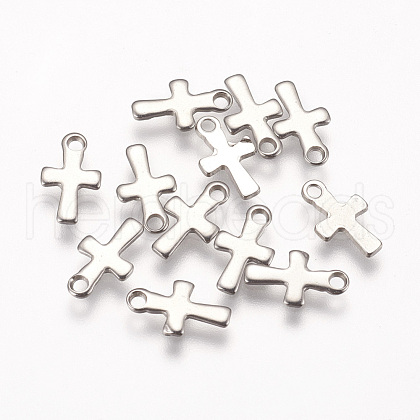 Tarnish Resistant 201 Stainless Steel Tiny Cross Charms STAS-I093-01P-1