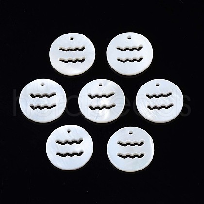 Natural Freshwater Shell Charms SHEL-N027-10E-1