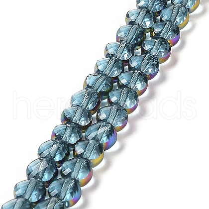 Electroplate Transparent Glass Beads Strands EGLA-Z001-02E-1