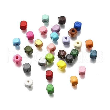 Spray Painted Wooden Beads WOOD-P021-01A-M-1