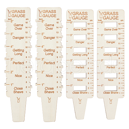 BENECREAT 4Pcs 2 Style Wooden Grass Gauges AJEW-BC0006-91-1