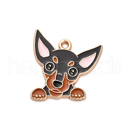 Animal Puppy Alloy Enamel Pendants FIND-V001-03G-07-1