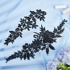 Gorgecraft 4 Pairs 2 Style Polyester Embroidery Flower Lace Appliques DIY-GF0009-06-4