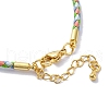 Polyester Cord Braided Bracelet Makings MAK-Z003-01G-16-3